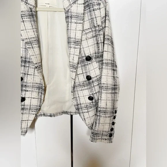 L'Agence Brook Tweed Double Breasted Blazer Jacket - Picture 8 of 9